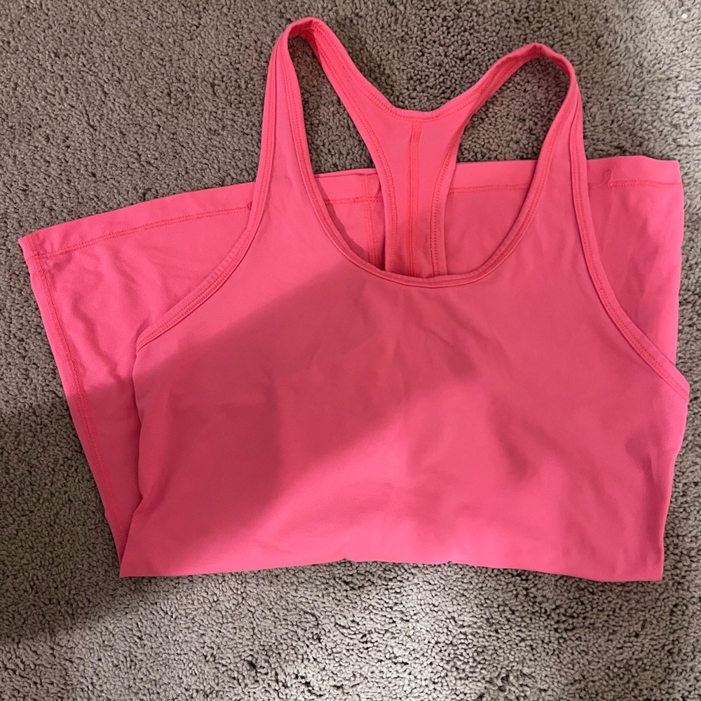 Neon pink women’s Nike dri fit work out tank top